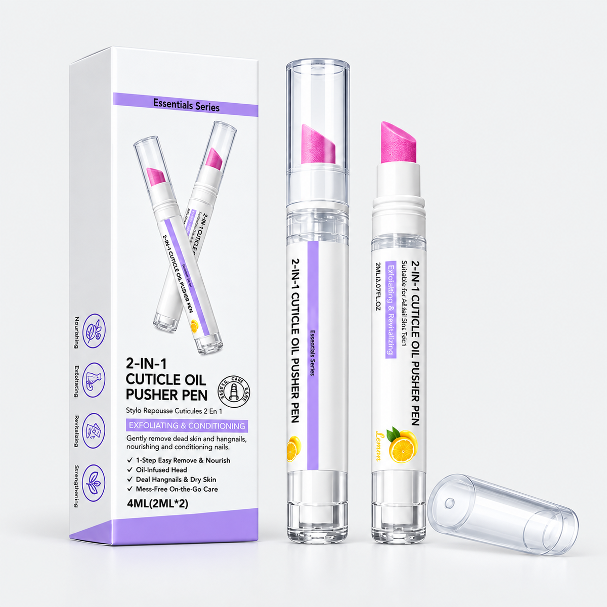 💅2-in-1 Cuticle Care Pen – 45° Ceramic Tip + Hydrating Oil for All Nail Types
