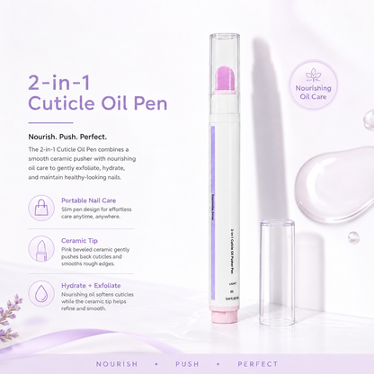💅2-in-1 Cuticle Care Pen – 45° Ceramic Tip + Hydrating Oil for All Nail Types