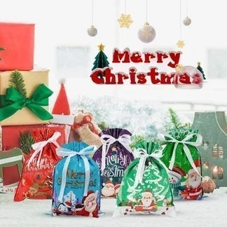 Merry Christmas Drawstring Gift Bags.  🚚 ALL ITEMS BELOW SHIP FREE! 📦