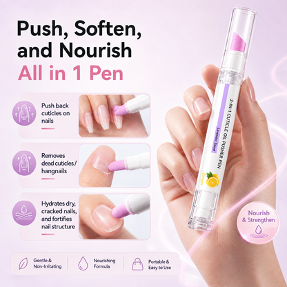 💅2-in-1 Cuticle Care Pen – 45° Ceramic Tip + Hydrating Oil for All Nail Types